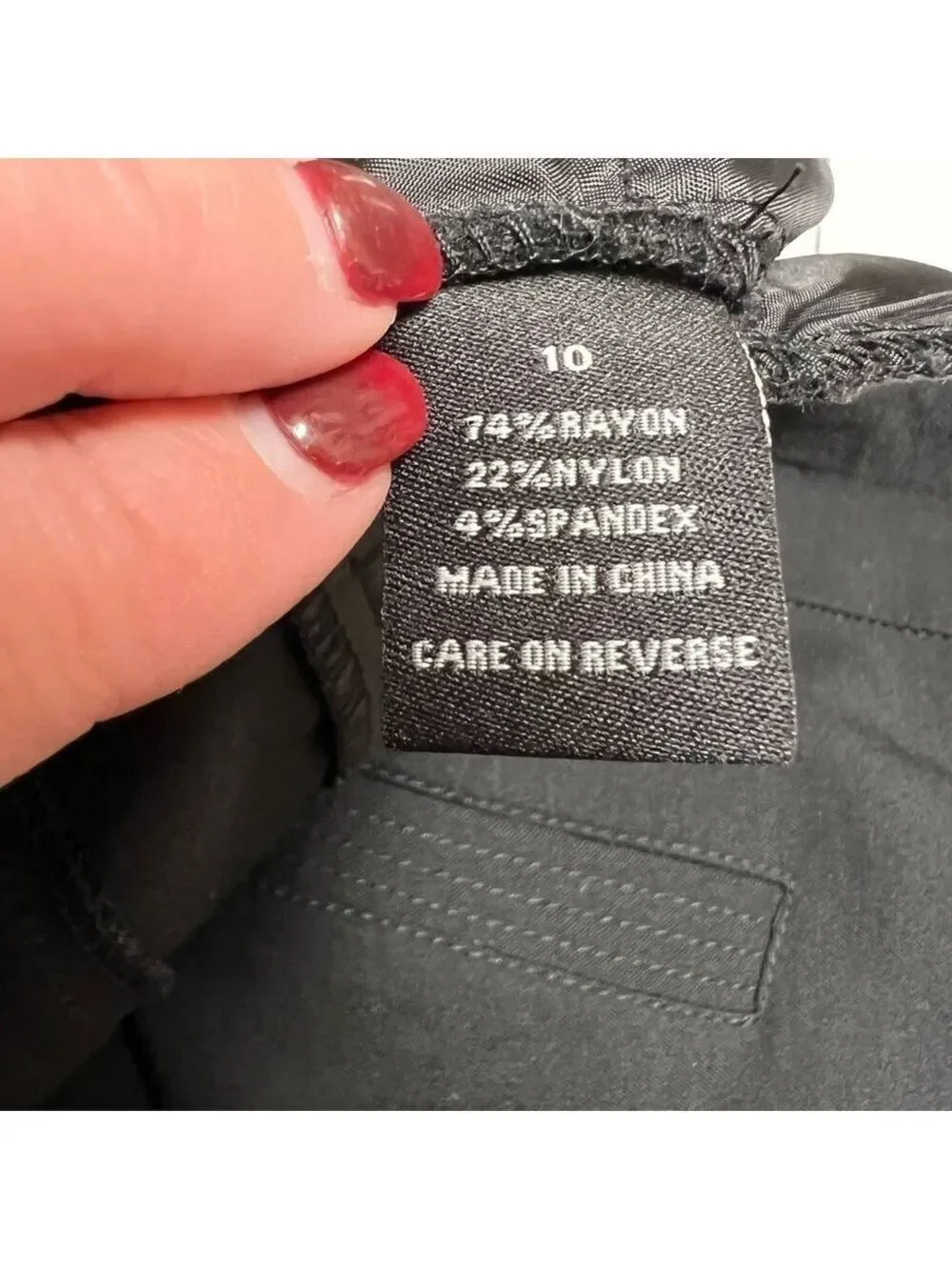 Women's Briggs Super stretch Pull On Black Pants. Size 10